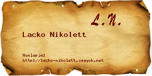 Lacko Nikolett névjegykártya